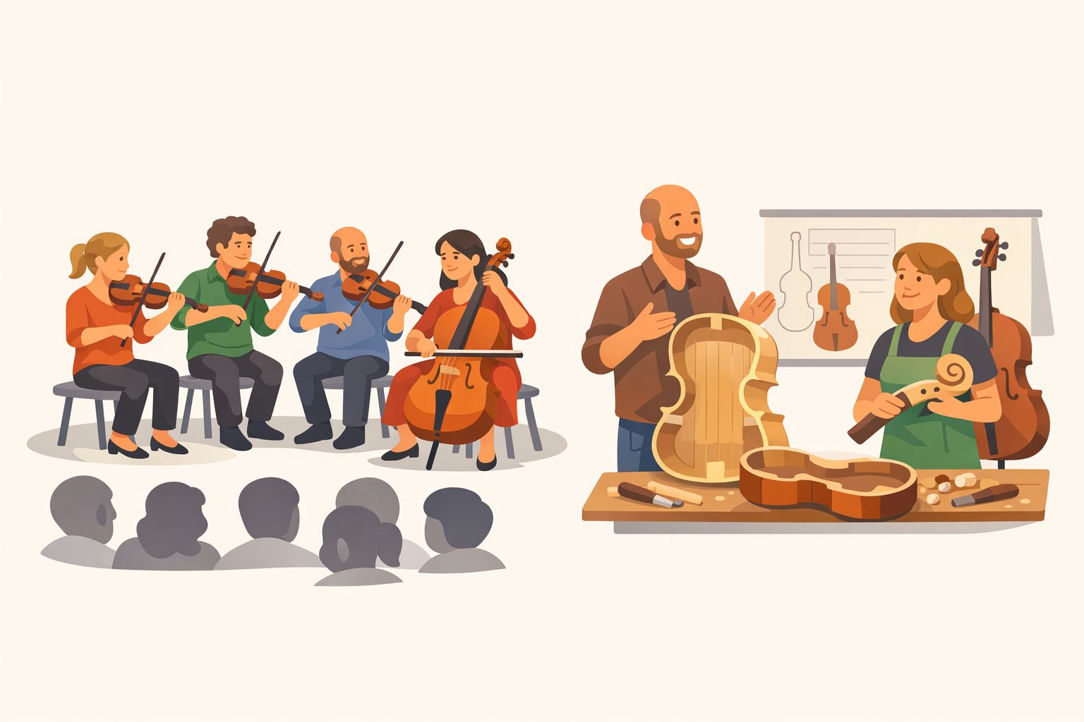 North Sea String Quartet + presentatie Ruud Ouwehand en Miriam Kroeze over het bouwen van hun cello en contrabas (kopie)